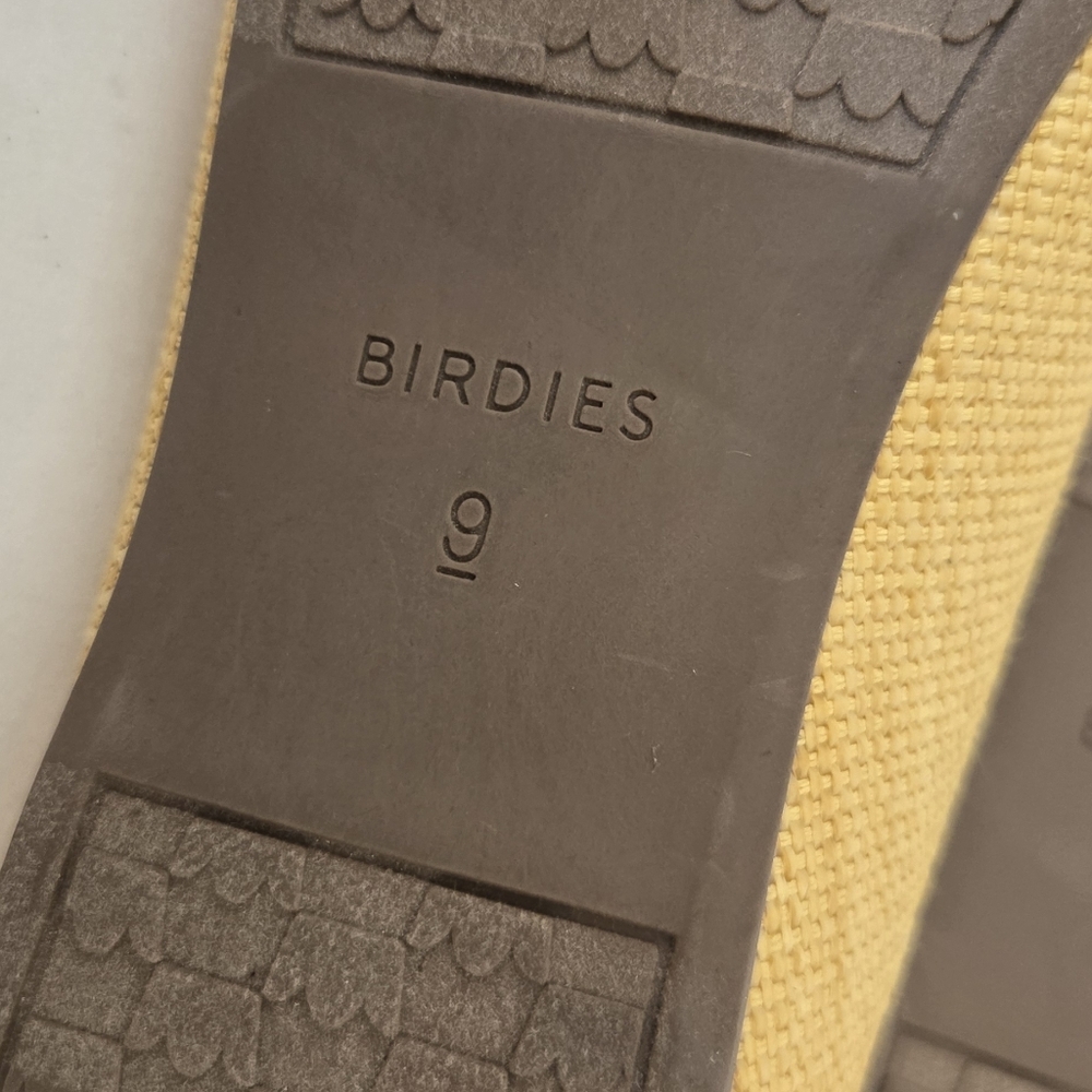 NWOB! Birdies Women's Butter Yellow Raffia Flats with Bow Detail - Picture 10 of 12